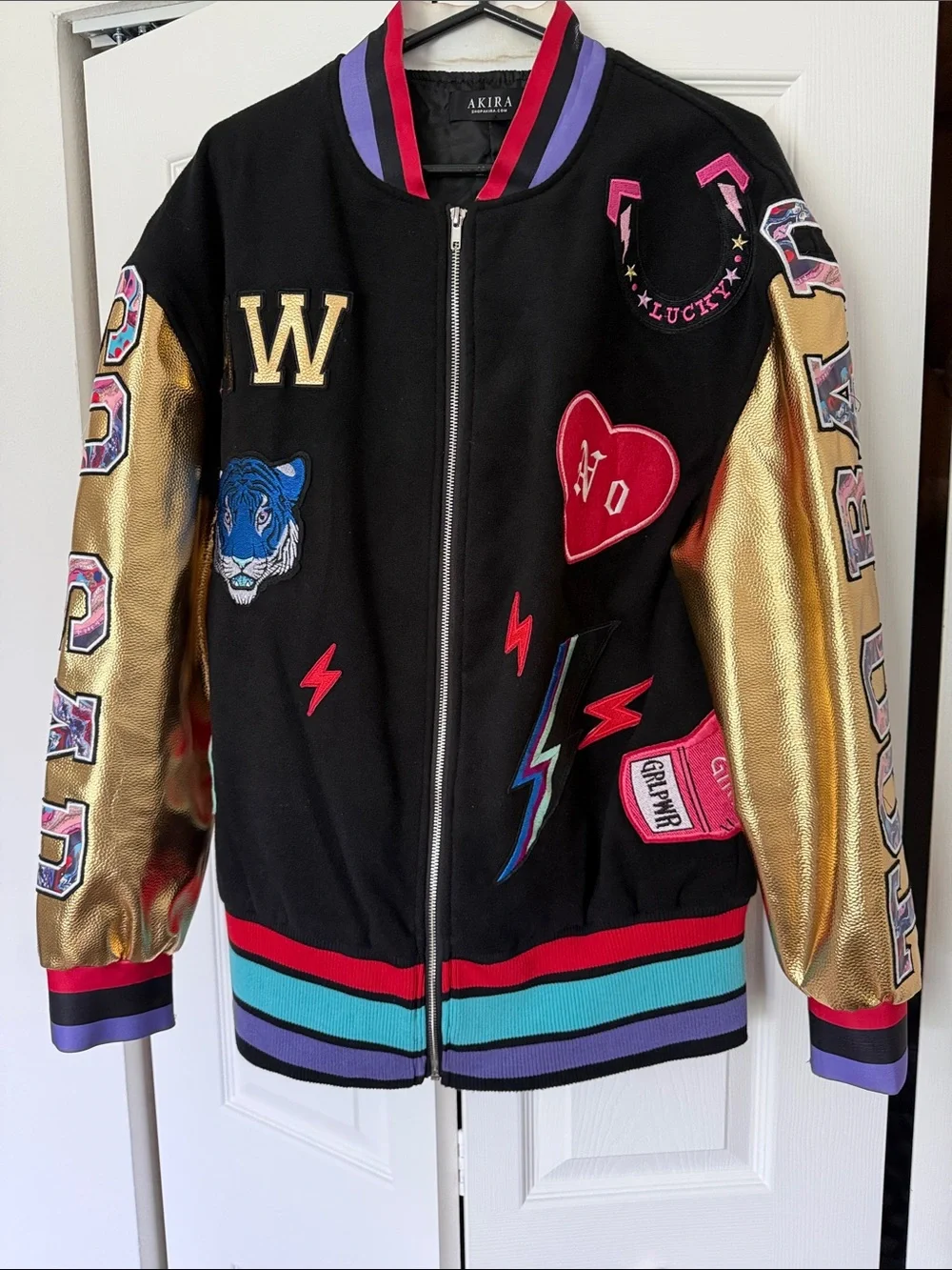 AKIRA Black Jacket with Gold Sleeves
